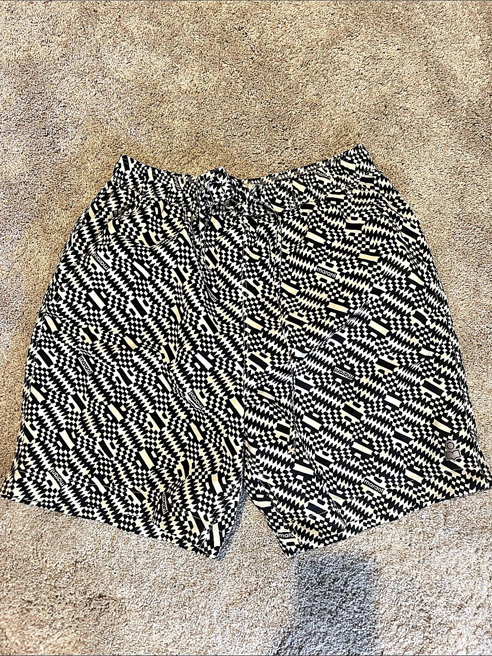 Isabel Marant Hydra Swim Shorts Geometric Black & White XL